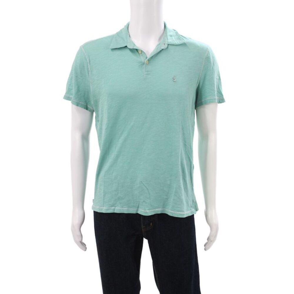 John Varvatos Star USA Mens Cotton Short Sleeve Polo Shirt Green Size L